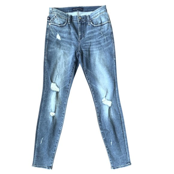 Rock‎ & Republic Kashmiere Medium Wash Ripped Skinny Jeans Size 6 - Picture 1 of 8